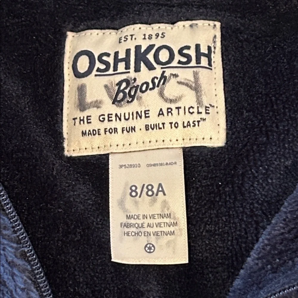 OSHKOSH B’GOSH TWO HOODIES FLEESE FULL ZIP PLUSH JACKETS FOR CHILDREN SZ 8